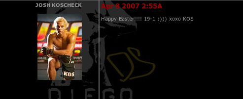 Josh Koscheck on Diego Sanchez Myspace ufc 69 victory