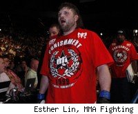 Roy Nelson leaves the cage after loss to Frank Mir at UFC 130.